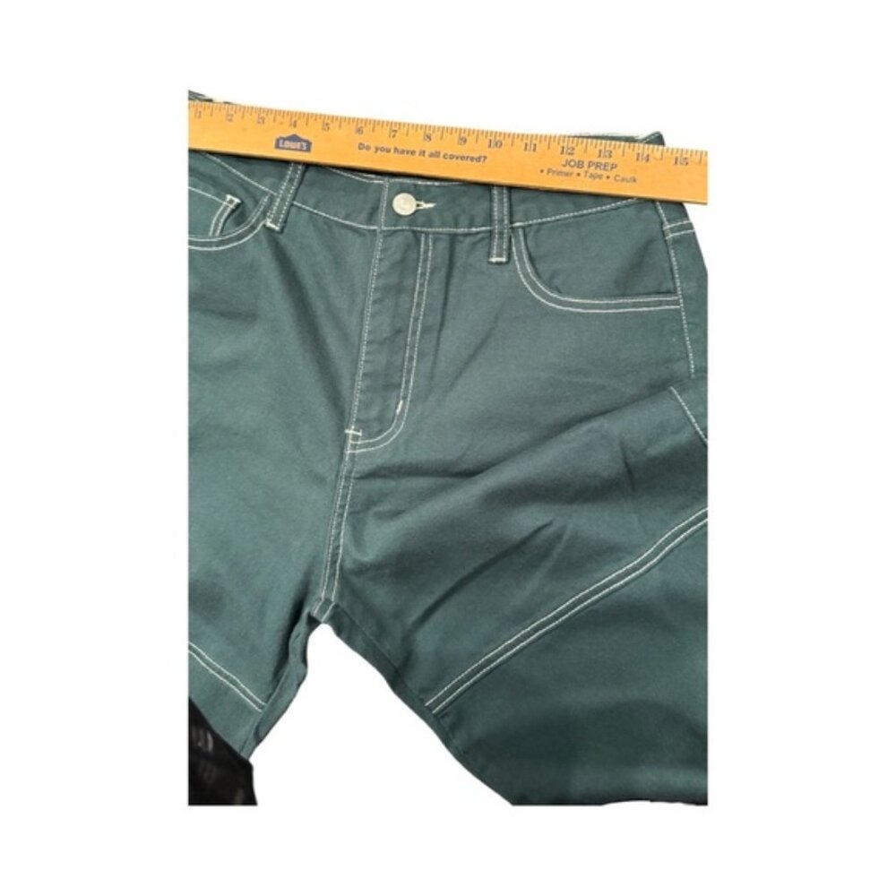 S.O.N.G. Teal Wide-Leg Jeans | Y2K Streetwear | Alt Utility Denim | Size 28 - Picture 7 of 8